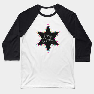 Merry Christmas Star Shining Lights Baseball T-Shirt